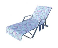 Terrasse de Jardin Housse Compagnon Bain de Soleil Avec Poches Latérales 210x75 cm Cactus Flamant Pastèque Crevette Eté Bikini Impression In Microfibre Sac à Dos Hommes Femmes (Multicolore 3)