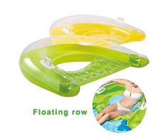 Generp Fauteuil Gonflable pour Piscine avec Dossier Transparent à Paillettes, Mixte, Jaune ou Vert