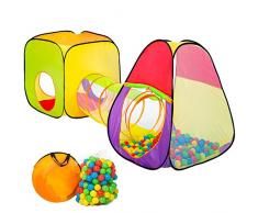 TecTake Tente de Jeux pour Enfants | Pop Up Tente | INCL. 200 balles + Sac | -diverses modèles- (Type 1 | no. 401028)