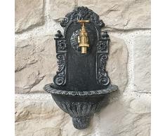 chemin_de_campagne Fontaine Murale Fonte de Style de Jardin Ancien Grise 40 cm