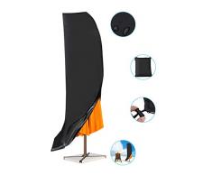 Pathonor Couverture de Parasol en 420D Oxford,Housse Imperméable pour Protection avec Sac de Rangement, Bâche Anti-Poussière/UV/Intempéries pour Jardin Salon Extérieur,265 * 40 * 70cm (Grande)