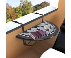 Anself Table de balcon suspendue Demi-circulaire
