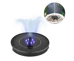 duhe189014 Pompe Solaire De Fonte, Fontaine De Panneau Solaire De Pompe Solaire De Pompe À Eau De Jardin Imperméable De Cercle De 2.4W LED avec La Pompe Submersible pour des Bains doiseaux