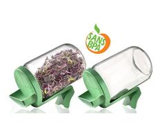 Germline - Germoir en verre - Lot de 2 germoirs en verre Germline