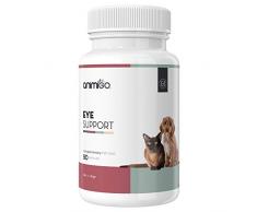 Animigo Complément Alimentaire de Soin des Yeux - Soin Naturel de la Vue Fatigue pour Chien et Chat avancé dans lAge - avec Myrtille et Lutéine, Le Plein de Vitamine - 90 Capsules