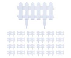 vidaXL 25x Bordures de Jardin Bordure de Pelouse Bordure de Plate-bande Bordure de Parterre Bordure dAllée Extérieur Blanc 10 m PP