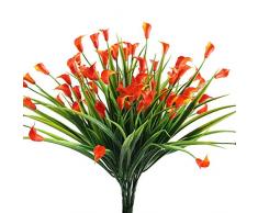 NAHUAA 4pcs Plante Artificielle Verte Arbustes Artificiels Fleurs Artificielles Rouge Fausse Plantes Plastique pour Décoration Buissons Intérieur Mariage Jardin Balcon Cuisine