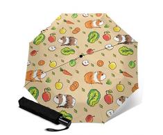 Cochons dInde avec des Animaux domestiques et des Aliments Parapluies inversés Double Couche Parapluie Pliant inversé Protection UV Coupe-Vent Grand Parapluie Droit pour la Pluie de Voiture