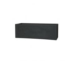 greemotion Jardinière rectangulaire noire Lea 79x29 cm - Pot de fleur design effet granit - Bac à fleur grande taille - Pot de plante aromatique pour l’intérieur et l’extérieur