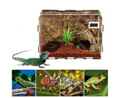 Reptiles Boîte en Verre Terrarium Maison, Acrylique Transparent Maison De Reptile Alimentation Escalade Pet Box pour Les Araignées Scorpions Mante Coléoptères Serpents Mini Pet Home