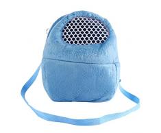 Sac de transport portable pour les Petits Animaux Chien Chat Ecureuil Hamster Lapin (21*25cm 3 couleurs optionnelles )(bleu)