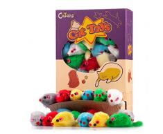 Chiwava 36 pièces 10,5 cm Fourrure Souris Jouet pour Chat Souris Lovely Petit Chaton Jeu interactif Couleurs Assorties