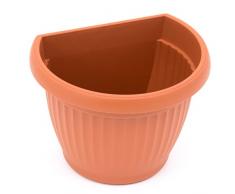 Pot de fleur 15 cm suspendu en plastique Terra panier demi rond terre cuite