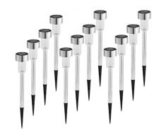 LEDGLE Lampe Solaire Exterieur Balise Solaire de Jardin, Eclairage Blanc Jour, IP44 Etanche (Lot de 12)