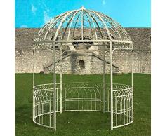 L'ORIGINALE DECO Grande Tonnelle Gloriette de Jardin Fer ø 250 cm Blanc Crême