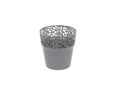 Rond cache-pot 12 cm NATURO plastique romantique style en graphite