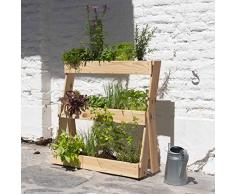 Cerland Carré Potager Mural TIKA - Bois Brut - (780 x 505 x 740 mm /14L)