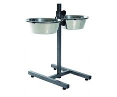 Trixie Porte-gamelle pour chien, 2 x 2,8 L (diamètre 24 cm), réglable en hauteur jusquà 50 cm, Noir