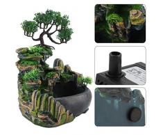 Jadpes Fontaine à Eau intérieure Rockery Tabletop, Waterfall Desktop Fountain avec Changement de Couleur LED Lighting Zen Meditation Waterfall pour Home Office