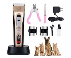 Tondeuse Chien Chat 5 Vitesses Tondeuse pour Chien Professionnelsla Faible Bruit sans Fil Un écran LCD Ultra-Haute Définition électrique Tondeuses de Toilettage Animaux pour Chiens Chats
