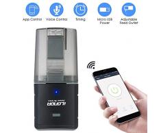 Decdeal Smart Automatique de Nourriture pour Poissons daquarium Distributeur de Nourriture réglable, Prise de Courant, APP contrôle, Commande vocale Compatible avec Alexa Ilonda