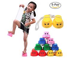 NEEDOON Enfants Marchent Échasse Équilibre Échasses Équilibreurs Baskets Jouets Pieds Sports de Plein Air 5 Paire