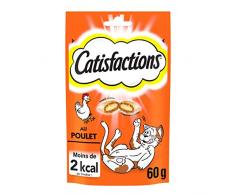 Catisfactions Friandises pour chat – Goût poulet – Récompenses pour chats adultes et chatons – Pack de 6 sachets de 60 g