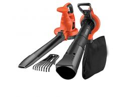 BLACK+DECKER GW3050-QS Aspirateur, Souffleur, Broyeur de feuilles filaire - Volume daspiration : 14 m3/min - Capacité : 50 L - 4 accessoires 3000W, Noir, Rouge,