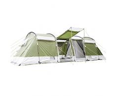 skandika Montana 8 - Tente de Camping Familiale Tunnel - 700 x 310 cm - 8 Personnes (Vert)