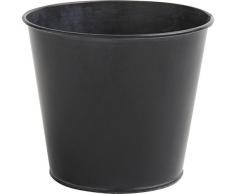 Cache-pot rond en zinc noir Ø 15,5 cm