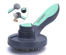 &liyanan Brosse de Toilettage Peigne Démêloir pour Chien avec Poils Longs et Courts, Brosse Auto-Nettoyante Slicker Permettant De Retirer Loutil De Perte De Cheveux pour Les,Green