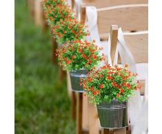 Nrpfell Fausses Plantes Artificielles 4Pcs Faux Arbuste de Stimulation de Plante Verte Buisson Plastiques Interieur Exterieur Plante Suspendue DIY Decoration de Mariage Balcon
