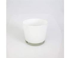 INNA-Glas Bougeoir - Pot à orchidée Alena en Verre, Blanc, 12,5cm, Ø 14,5cm - Cache-Pot en Verre - Petit Vase Blanc