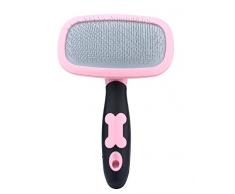niceEshop(TM) Brosse de Toilettage Peigne Démêloir pour Chien et Chat avec Poils Longs et Courts (Rose)