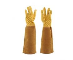 Gants de Jardinage pour Femmes/Hommes - Élagage Rose Épine & Coupe Preuve Longue Protection Gant de Protection Gants en Cuir pour Jardin Bâtiment Four
