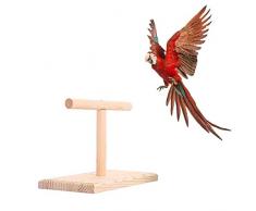 Adminitto88 Support De Table À Oiseaux en Bois avec Station À Suspendre Perchoir De Perroquet pour Petits Oiseaux Support De Perche pour Petit Oiseau Perroquet Conure Perruche Tourtereaux Coucou