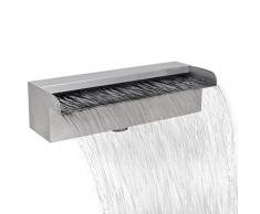 vidaXL Lame d'eau rectangulaire pour piscine bassin jardin acier inoxydable 30cm
