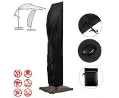 NEVERLAND 280 CM Housse Couverture Bâche de Parapluie Banane Parasol de Plage Jardin Patio avec Fermeture éclair en 210D Oxford Etanche Anti-Poussière Anti-UV Noir