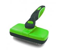 Brosse pour Chien, Brosse pour Chat, Auto-Nettoyante, pour Cheveux Longs, Moyens, Courts, épais, Mous ou Bouclés, élimine les Cheveux lâches et la fourrure morte, élimine les Enchevêtrements