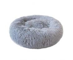 ABenxxou Donut pour Chat Chien, Corbeilles de Chat lit Chaud de Moelleux pour Animaux, Coussins Lavable pour Chien Chat Panier Rond Matelas pour Chiot (S (diamètre de 40cm, Hauteur de 18cm), Gris)