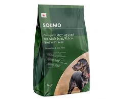 Marque Amazon - Solimo - Croquettes complètes pour chien adulte -riche en boeuf avec pois, 1 Pack de 5kg