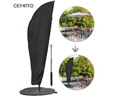 Gemitto Housse de protection pour parasol avec tige et parasol déporté 2 à 4 m Grand parasol Protection contre les intempéries, les UV, le vent Outdoor pour parasol déporté 280 x 30/81/46 cm