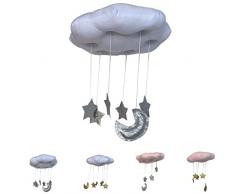 Arichtop Coussin bébé Coussin suspendu Mur Nuage Jouet Étoile Lune Tente du nouveau-né Pendentif Lit enfant infantile Tente de jeu photo Props
