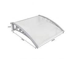 MUPAI Auvent de Porte, Auvent fenêtre Blanche Pluie Neige abri Avant Porche Ombre extérieure Toit terrasse (80x120cm)
