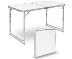 WOLTU CPT8122sg Table de Camping Pliante Table de Jardin Table de Travail Table de Balcon réglable en Hauteur en Aluminium MDF,Argent
