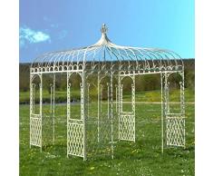 chemin_de_campagne Grande Tonnelle Pergola Gloriette Carrée Blanc 300 cm x 280 cm x 280 cm
