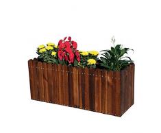 KUQIQI Boîte à Fleurs en Bois, boîte à Fleurs en Plein air, bac à Fleurs rectangulaire en Bois Massif, Pot à Fleurs en Bois avec Balcon Pot de Fleur (Size : B)