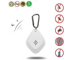 Mobile Ultrasonique Anti-Moustique Portable, Lutte Antiparasitaire Suspendue Insectifuge Extérieur Répulsif Anti-Puces Et Anti-Tiques,Blanc