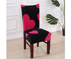 Housse de Chaise de Salle a Manger Imprimé Universelle Extensible, Morbuy pour Décoration Moderne Jardin Bureau Maison, Haut Dossier Stretch Housse Couverture (1 pièce,Rose Rouge)