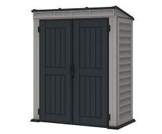 YardMate Pent Plus Abri de Jardin en PVC 153 x 92 cm Gris Clair et foncé